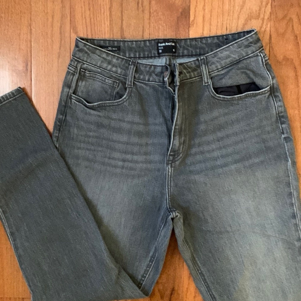 FRANK AND OAK high waisted grey denim